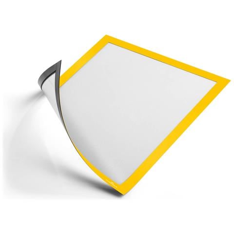 Duraframe Cornice Informativa Magnetica - Formato A4 - Giallo - 5 Pezzi - Foto 1