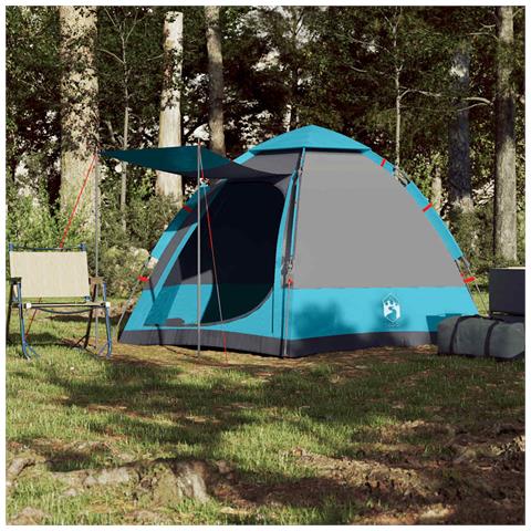 Tenda Da Campeggio Cabina 4 Persone Blu A Rilascio Rapido - Foto 10