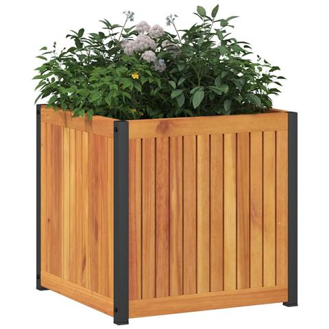 Fioriera Da Giardino 45x45x44 Cm In Legno Massello Di Acacia - Foto 3