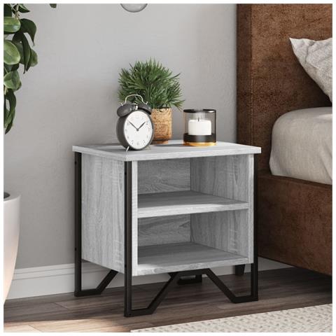 Comodini Grigio Sonoma 2pz 40x30x40 Cm In Truciolato - Foto 1