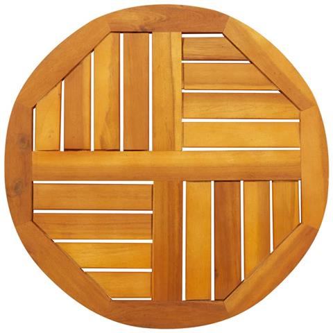 Piano Per Tavolo 50x2 Cm Rotondo In Legno Massello Di Acacia - Foto 1