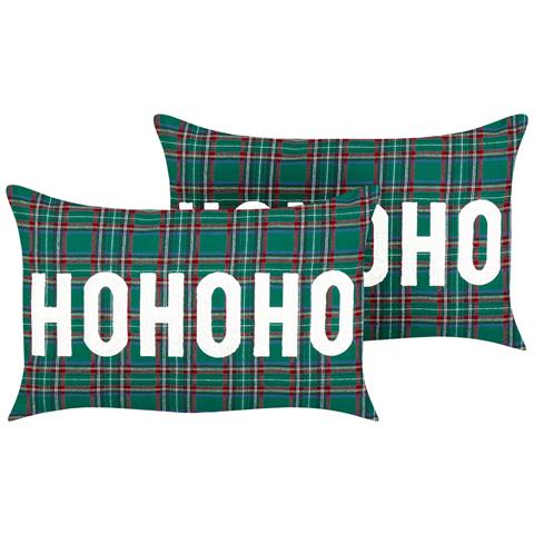 Set Di 2 Cuscini Joycandy 30 X 50 Cm Verde Modello Natalizio - Foto 2