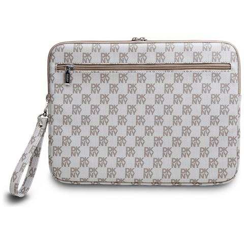 Elegante Custodia Per Pc Da 15/16 Pollici Con Motivo A Quadri E Righe, Beige - Foto 3