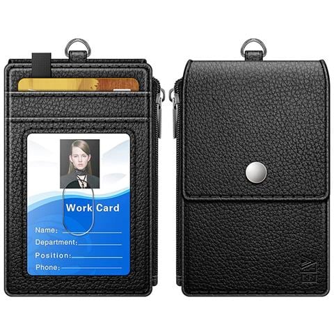 Portafoglio Nero Per Tessere Con Laccetto E Cerniera - Foto 1