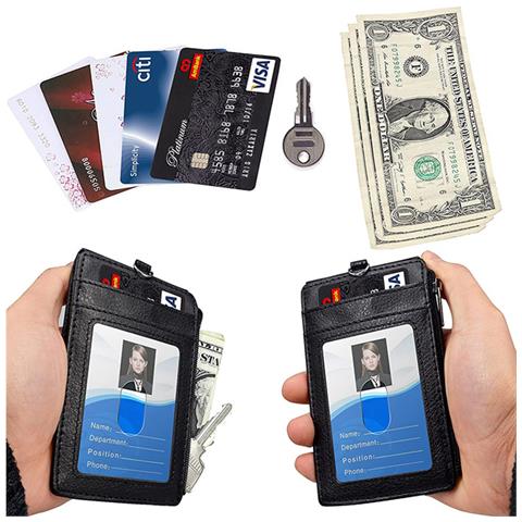 Portafoglio Nero Per Tessere Con Laccetto E Cerniera - Foto 5