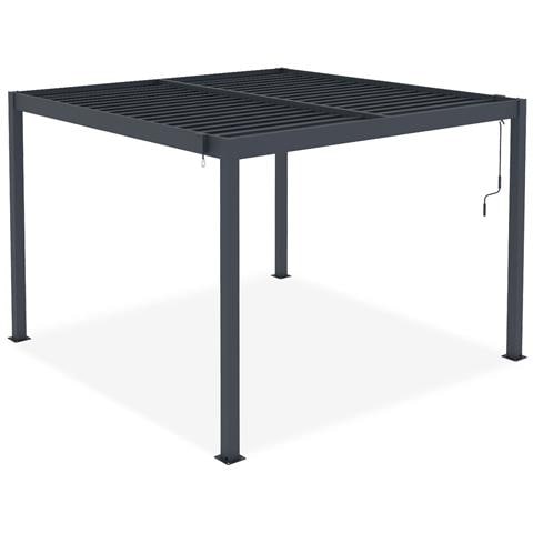 Pergola Bioclimatica Autoportante In Alluminio Grigio Piana 3x3m - Foto 6