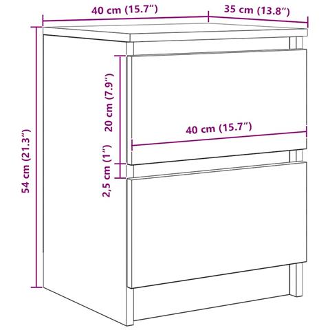 Mobile Porta TV Grigio Cemento 40x35x54 cm in Legno Multistrato - Foto 2