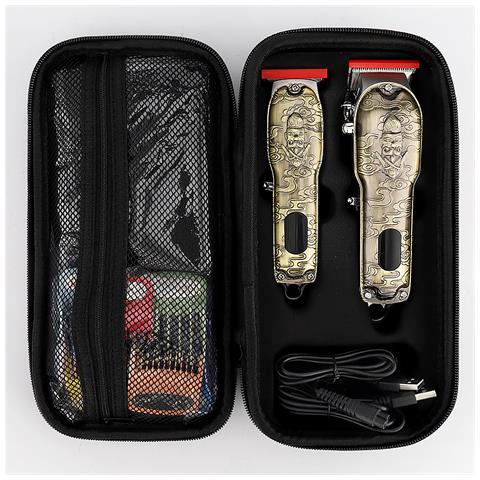 Kit 2 In 1 Con Rifinitore + Modellatore Di Capelli E Barba Lm-2025. Design Vintage Completamente Metallico. Set Di 8 Pettini, 4 Pettini Modellatori E Set Di Accessori. Batteria Ricaricabile. - Foto 6