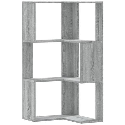 Libreria Angolare 3 Ripiani Grigio Sonoma 50x50x102 Cm Legno - Foto 2