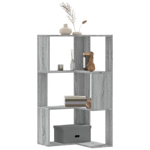 Libreria Angolare 3 Ripiani Grigio Sonoma 50x50x102 Cm Legno - Foto 1