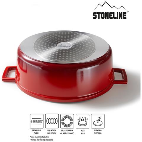 Rostiera Cocotte Casseruola Ovale 32x25 Cm Ciliegia | Con Coperchio - Foto 2