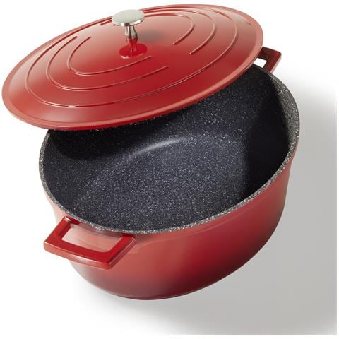 Rostiera Cocotte Casseruola Ovale 32x25 Cm Ciliegia | Con Coperchio - Foto 1