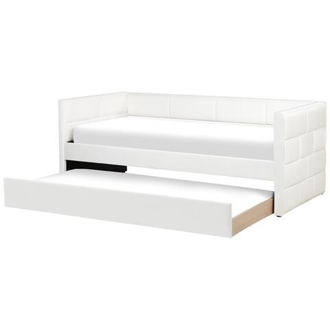 Letto Estraibile Velluto Chavonne 90 X 200 Cm Bianco Sporco - Foto 2