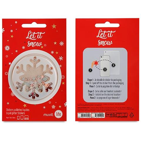 Adesivo Decorativo A Fiocco Di Neve Per Superfici Lisce Elegante Adesivo, Rosso - Foto 1