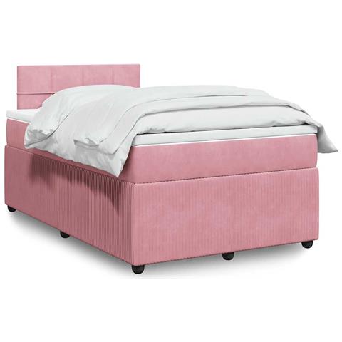 Giroletto a Molle con Materasso Rosa 120x190 cm in Velluto - Foto 2