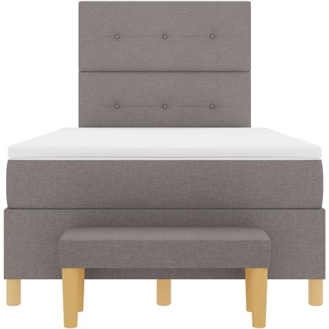 Letto a Rete con Materasso & Panchina Tortora 120x190 cm Tessuto - Foto 9