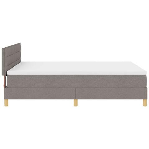 Letto con Sommier e Materasso Tortora 140x200 cm Tessuto - Foto 9