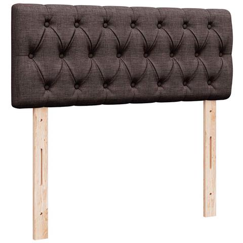 Pouf Letto con Materasso Marrone Scuro 120x200 cm in Tessuto - Foto 9