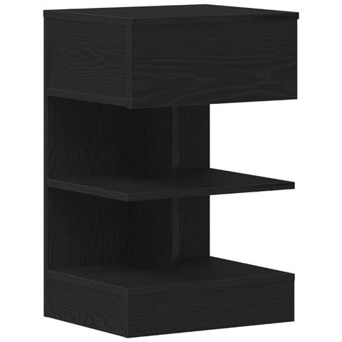 Comodino  Nero Rovere 40x35x65 cm Legno ingegnerizzato - Foto 1