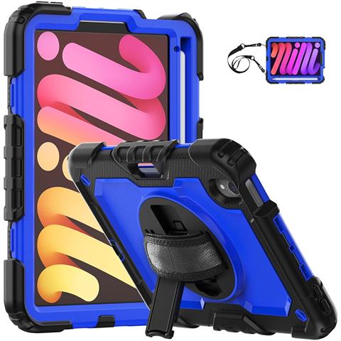 Custodia Per Ipad Mini 6 8.3"" Con Supporto E Tracolla Blu - Foto 1
