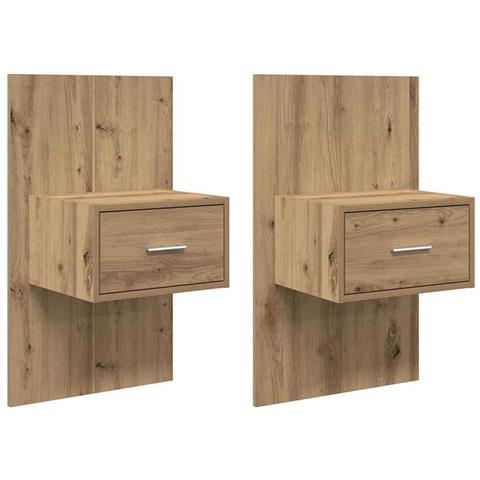 Armadietto per letto con cassetto 2 pcs rovere artigianale - Foto 1