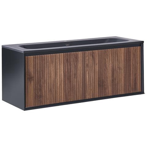 Mobile Lavabo A Parete Con Lavabo Titicaca 120 Cm Marrone Scuro - Foto 2