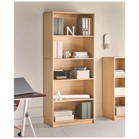 Libreria A 5 Ripiani Zehna 197 Cm Marrone Chiaro - Foto 1