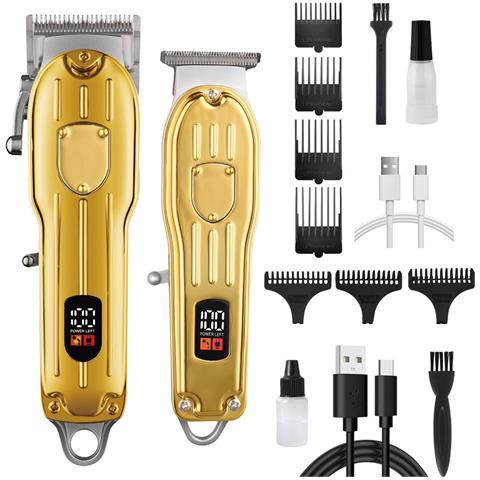 Set Tagliacapelli Elettrico Professionale - Regolabarba Ricaricabile Usb Senza Fili - Foto 1