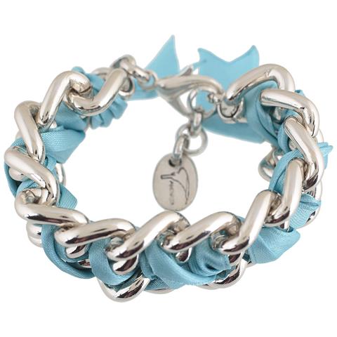 Bracciale Rockyou Con Doppia Catena E Nastro Argentato - Foto 1