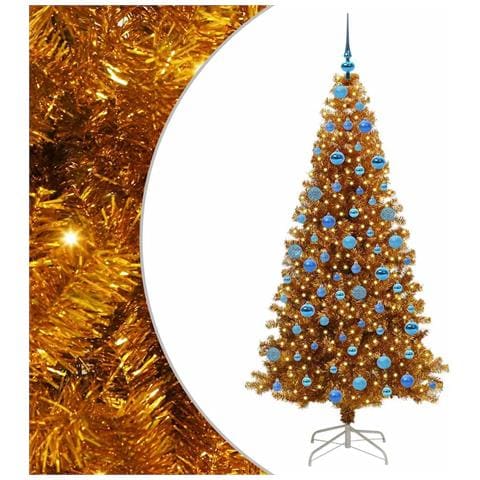 Albero di Natale con 300 LED con supporto Oro 180 cm PET - Foto 1
