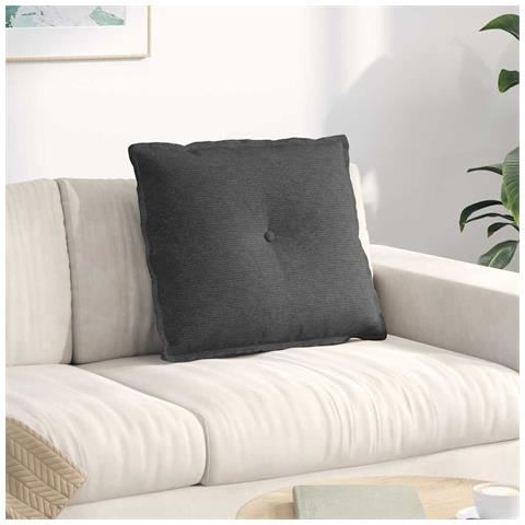 Cuscino per Schiena Grigio scuro 60 x 50 cm Tessuto in Cords - Foto 2