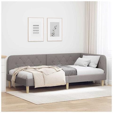 Cornice del letto ad angolo Talpa 90 x 190 cm Tessuto - Foto 2