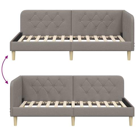 Cornice del letto ad angolo Talpa 90 x 190 cm Tessuto - Foto 9
