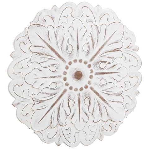Pannello Decorativo In Legno Intagliato Bianco 60x3x60h - Foto 1