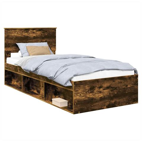 Struttura del letto Rovere fumé 90 x 200 cm Legno multistrato - Foto 1