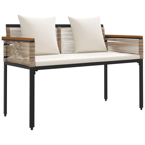 Panchina da esterno Beige e Bianco Crema 117 x 54 x 74.5 cm - Foto 1
