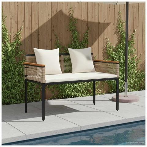 Panchina da esterno Beige e Bianco Crema 117 x 54 x 74.5 cm - Foto 2