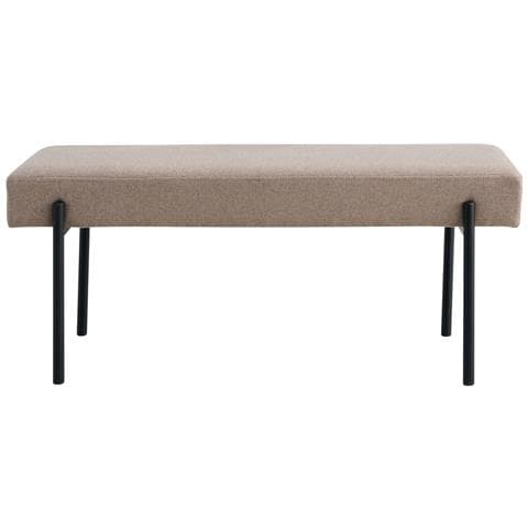 Panchetta Swindon In Tessuto Stone Con Gambe Nere, 100 Cm - Foto 1