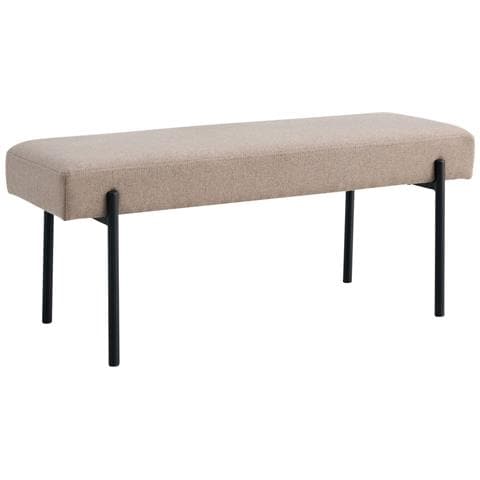 Panchetta Swindon In Tessuto Stone Con Gambe Nere, 100 Cm - Foto 2