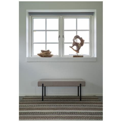 Panchetta Swindon In Tessuto Stone Con Gambe Nere, 100 Cm - Foto 4