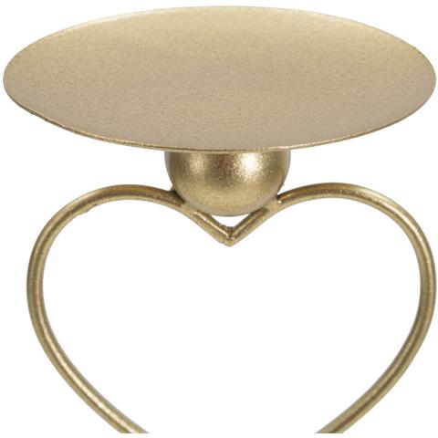 Porta Candele Hearts In Ferro Dorato E Marmo Bianco A Forma Di Cuori - Foto 2