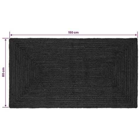 Tappeti per area Rettangolare Grigio Scuro 80 x 150 cm Juta - Foto 8