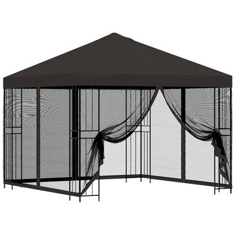 Gazebo da giardino con pareti laterali 3 x 3 m Antracite - Foto 1
