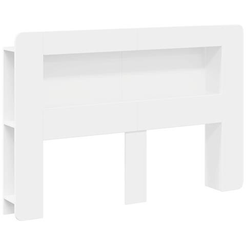 Testata del letto con archiviazione Bianco Legno ingegnerizzato - Foto 1