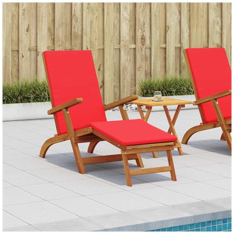 Lettino prendisole reclinabile e pieghevole 2 pcs Rosso - Foto 2