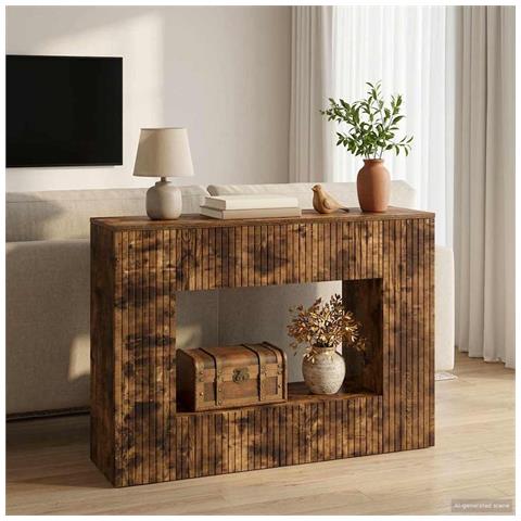 Tavolo consolle Rigato Quercia Affumicata 101 x 29 x 74 cm - Foto 2