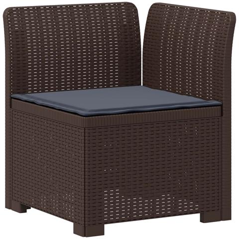 Divano da Giardino a 1 Posto con Cuscino Aspetto Rattan PP - Foto 1