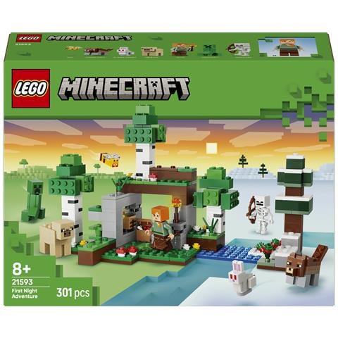 Minecraft 21593 Avventura della Prima Notte, Giocattolo Interattivo con 7 Personaggi, Regalo Gamer e Bambini da 8 Anni - Foto 1