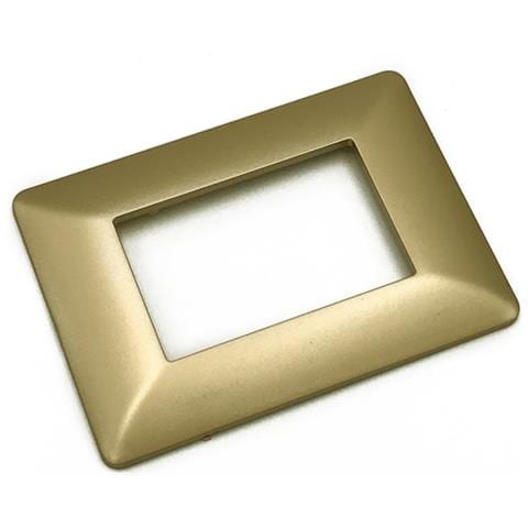 1 Placca Muro 3 Posti Moduli Oro Opaco Compatibile Tipo Bticino Matix - Foto 1