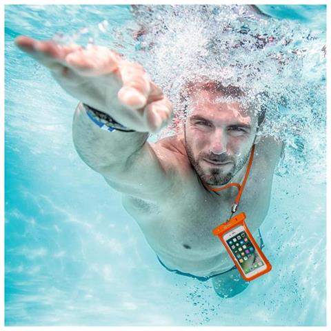 Custodia Impermeabile SplashBag per Smartphone da 6.2'' Colore Arancione - Foto 2